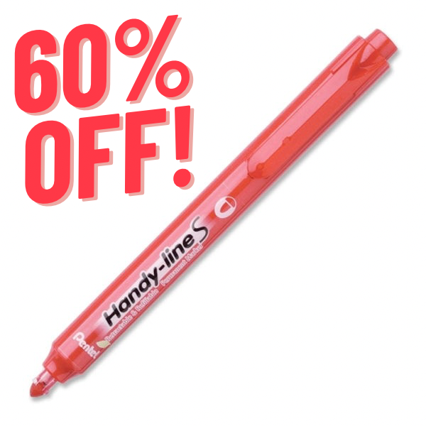 Pentel Retractable Bulletpoint Marker - Red