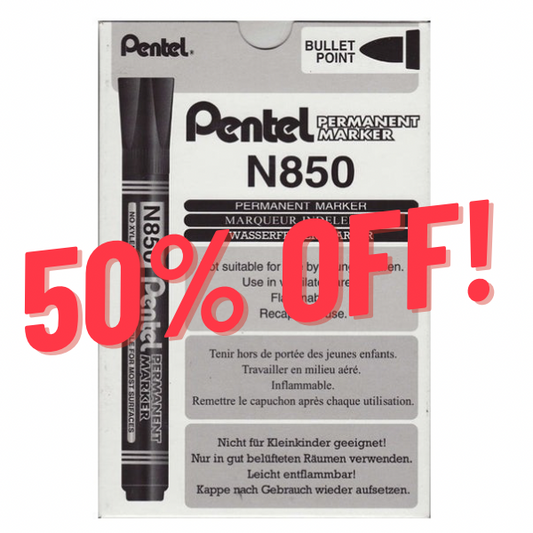 Pentel Permanent N850 Marker - Black - NOW 50% OFF!