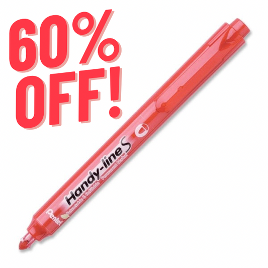 Pentel Retractable Bulletpoint Marker - Red - NOW 60% OFF!