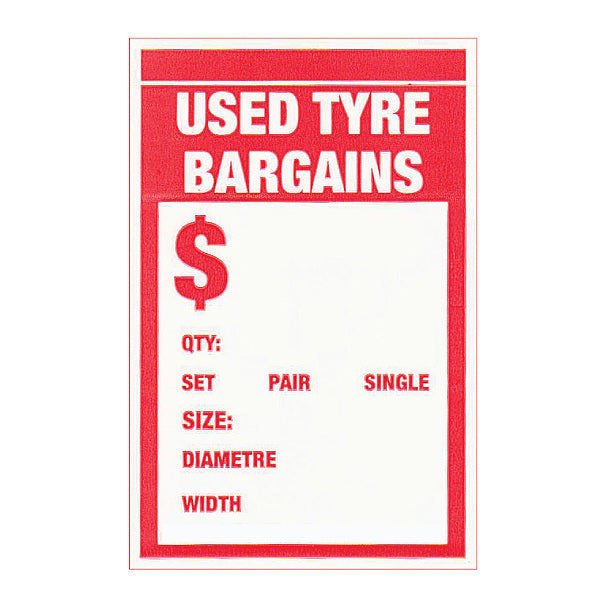 Used Tyre Stickers